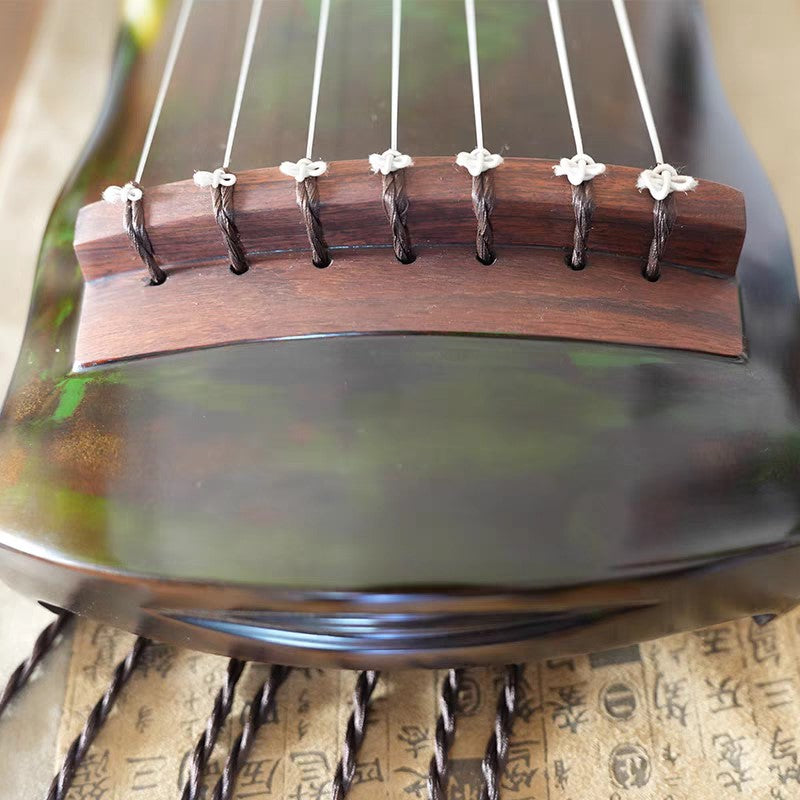 Yanguyin Gugin/zither with green pine ceramic paint 