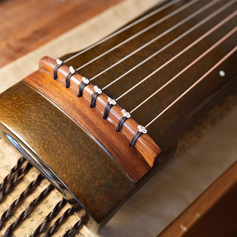 San-Chi-Liu-Hui Handmade Old Firwood 7 strings Golden Guqin for Beginners & Beyond 三尺流徽手制金色七弦古琴